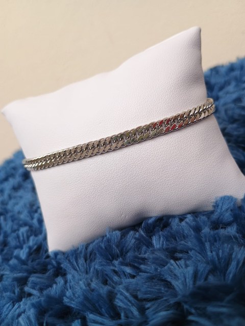 Pulseira masculina grossa modelo groumet achatada