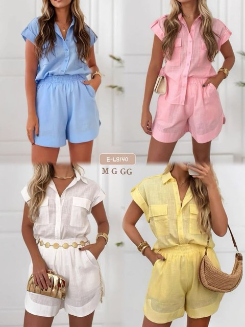 E-L8140. Conjunto - M G GG - linho