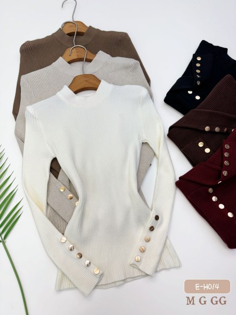 E-H014.  Blusa - M G GG - modal ( lã )