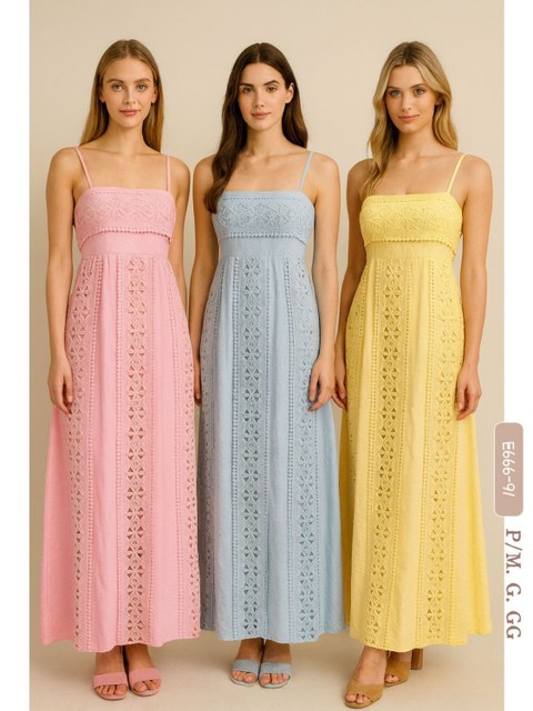 E666-91. Vestido longo - P/M. G. GG - linho forro