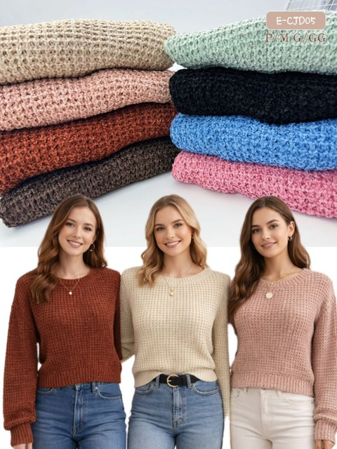 E-CJD05. Blusa - P/M. G/GG - chenille