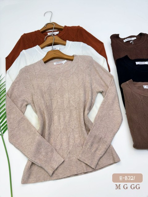 E-B321. Blusa - M G GG - modal (uma lã