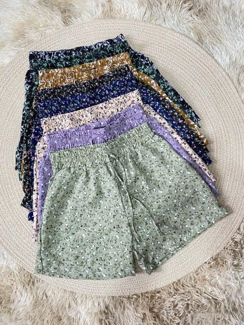 Short básico estampado tecido crepinho