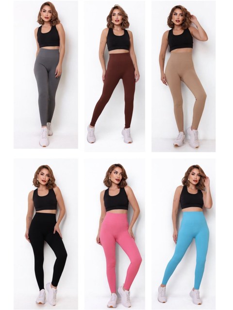 Calça legging academia tecido poliamida sem empina bumbum