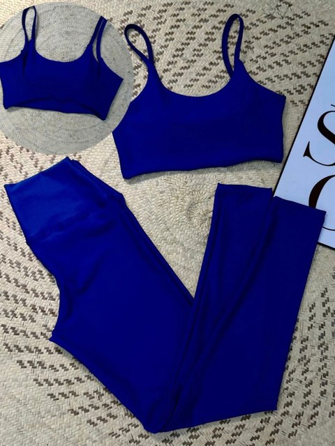 Conjunto de academia,legging +top costa nua