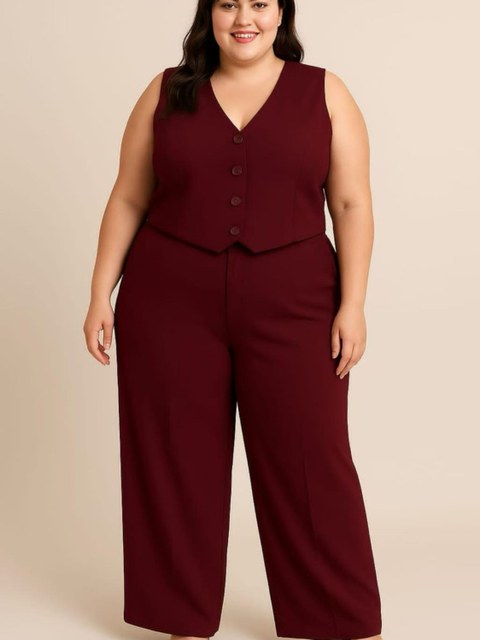 Conjunto plus size social tecido marrant linda bella