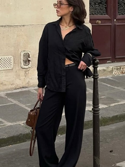 Calça wide legue feminina