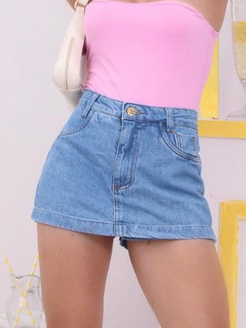 Short saia jeans
