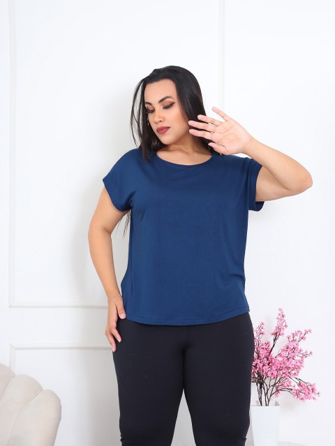 Blusinha Básica Malha Tamanho Único Plus Size T-Shirt