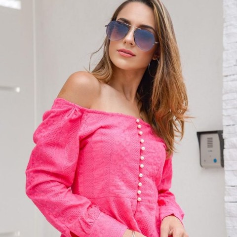 Afanda:AFS831- Blusa de lese manga comprida