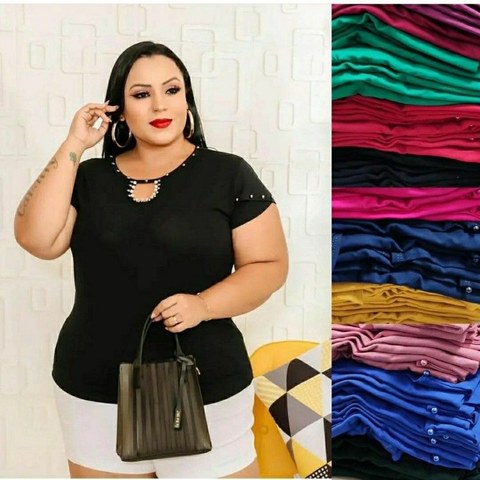 Blusa manga curta plus size