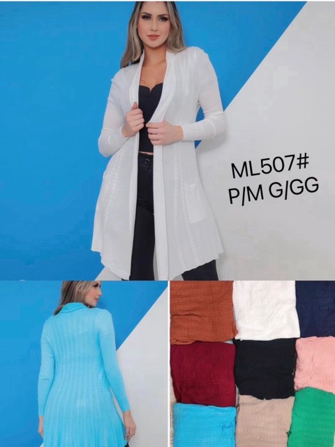 Cardigan feminina de manga longa