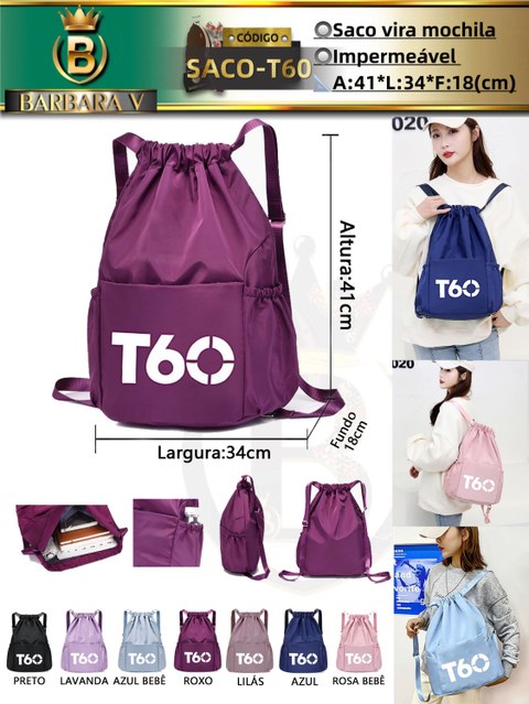 BARBARA V/Saco vira mochila T60(SACO-T60)