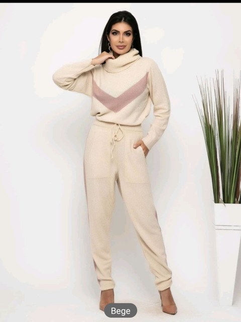 Conjunto Feminina Dois Peça Tecido Mouse Moda Inverno Nova 2022 Tamanho Único