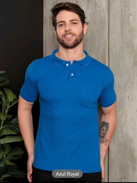 camisa polo com bolso  masculino preço de atacado entrega rápido liso básica