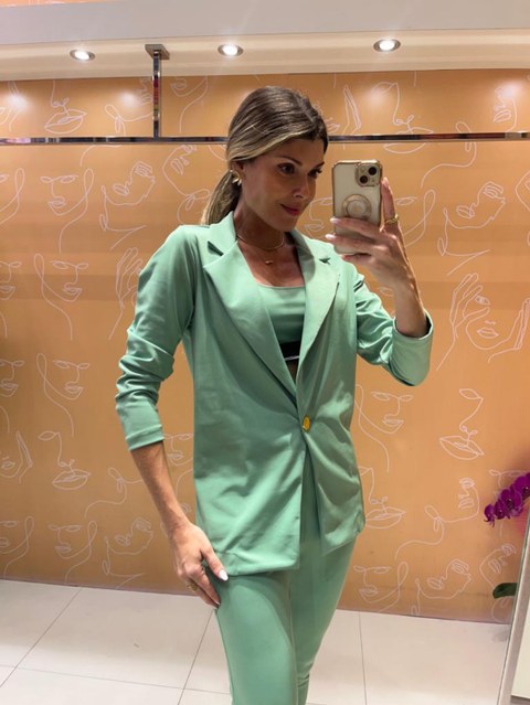 Blazer, em malha estruturada, SH440