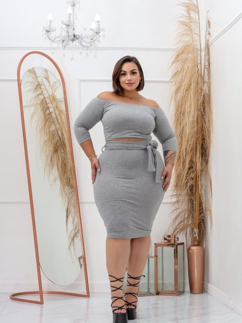 Conjunto Plus Size Canelado