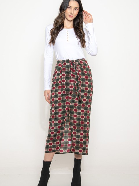 Saia longa feminino Xadrez 1013
