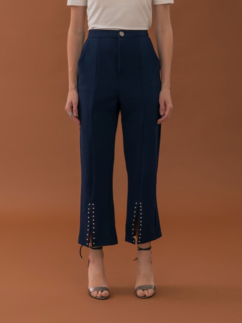 Calça pantacourt feminino de linho grosso