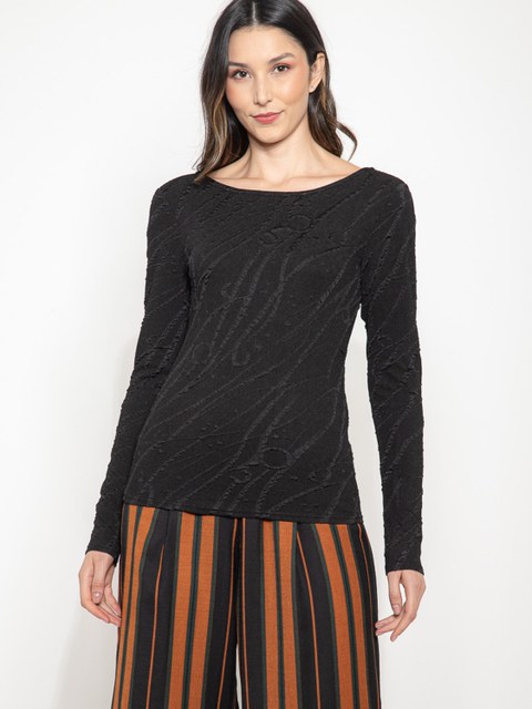 Blusa de linho com forro manga longa 1231