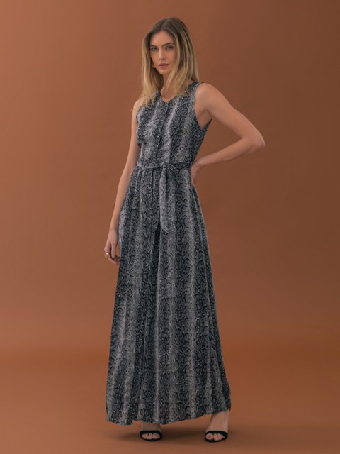 Vestido longo com cinto 1219