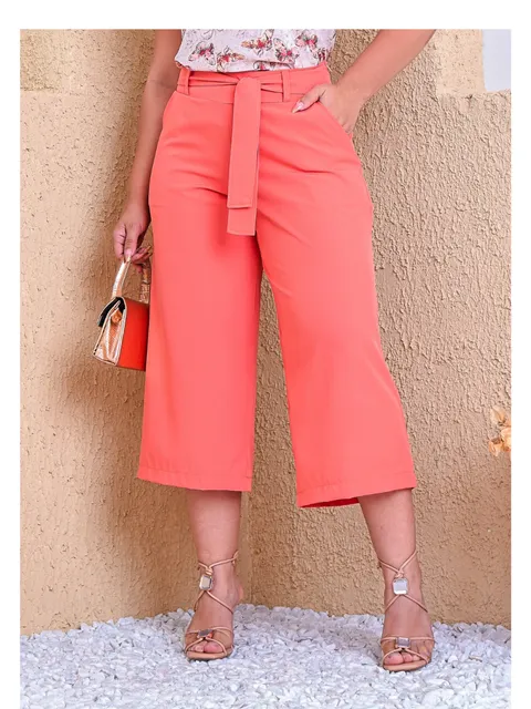 Calça Pantacourt Laranja M (40)
