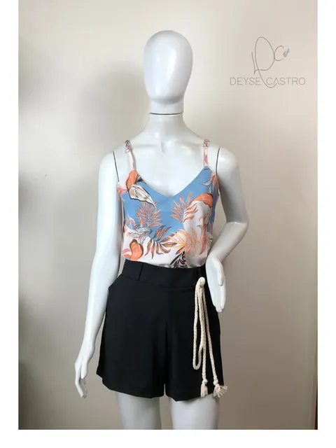 Conjunto M (40) Estampado Azul/Preto