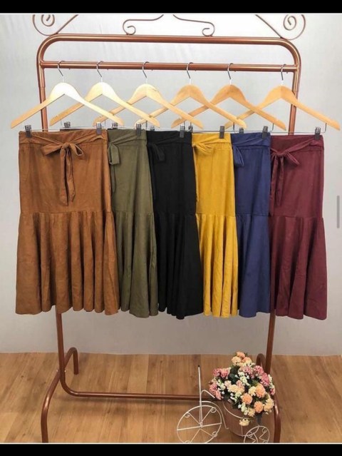 Saia suede look fashion moda ‼️Promoção‼️