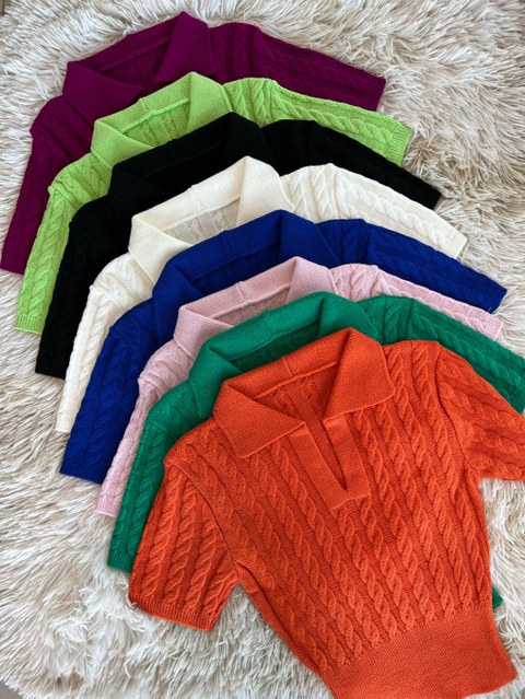 Cropped gola polo tricô modal verão ‼️Promoção‼️