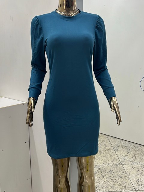 Vestido manga longa moletinho