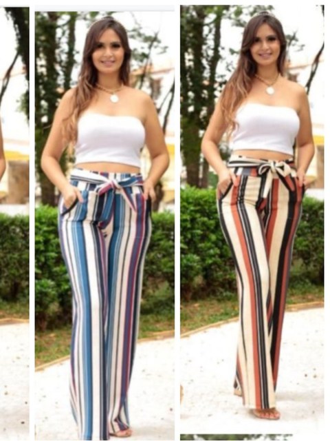 Calca pantalona malha crepe m g gg