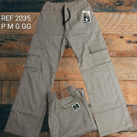 Calça cargo beje escura 2035