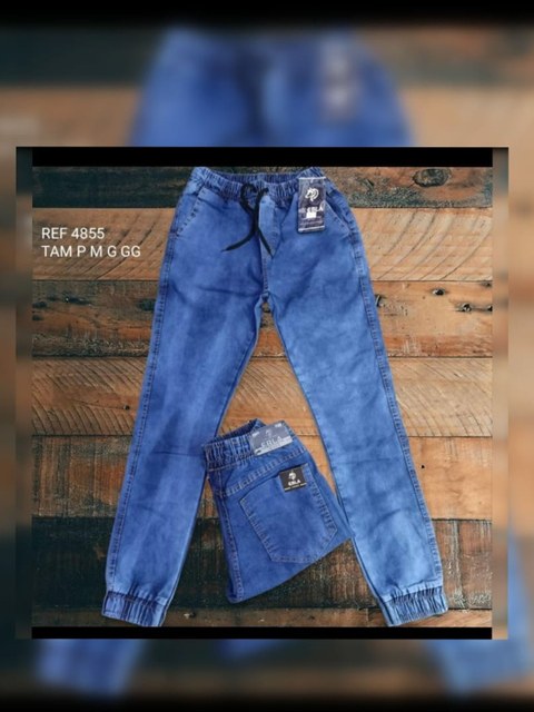 Calça jogger jeans masculino marmorizada 3041