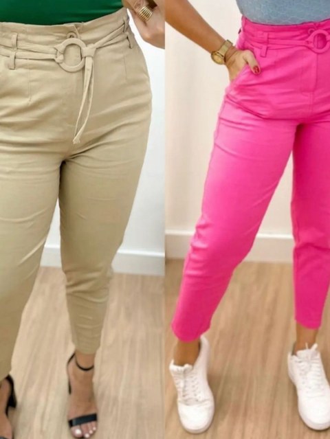 Calça sarja com cintimho importado  modas