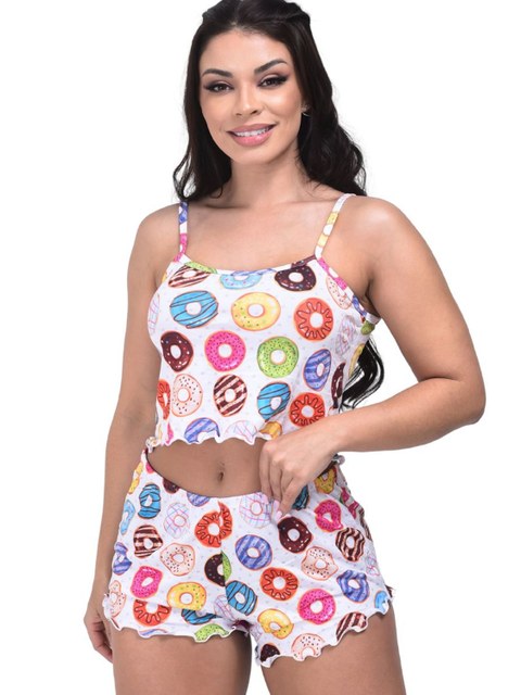 Kit 10 Pijamas Curto Adulto Feminino Verão Baby Doll E Short