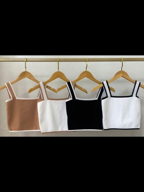 Novidade cropped modal de alça duas cores