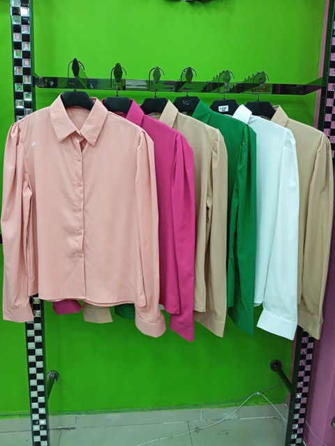 Camisa lisa manga princesa- S-3302