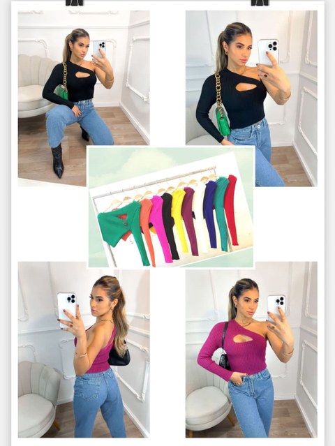 Cropped modal mula manca canelada