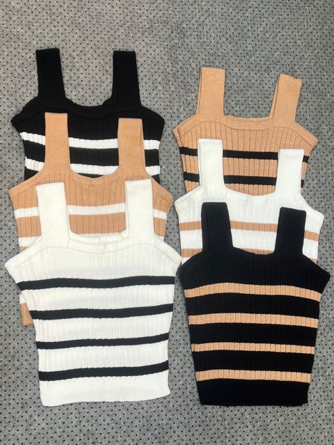 Cropped de alcinha listrado