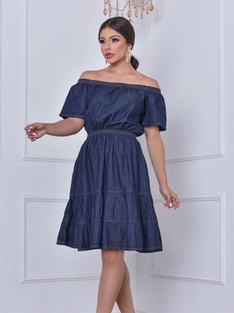 Vestido Jeans Midi Feminino Evangelico