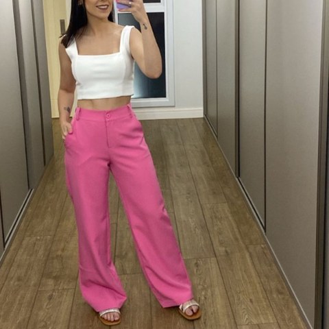 Calça pantalona de alfaiataria 013# fkmoda
