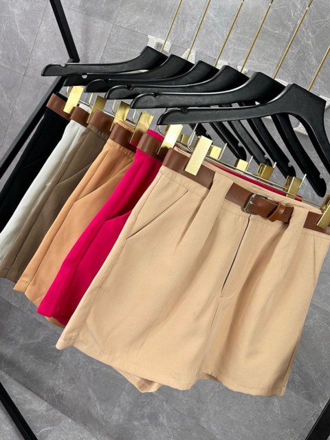 Short Saia de alfaiataria com cinto promoção 292