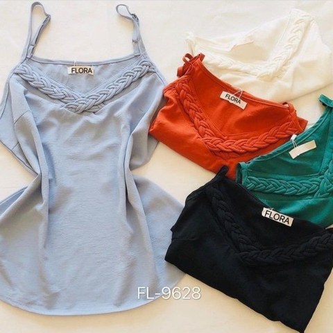 Blusa Regata com trança importado 9628