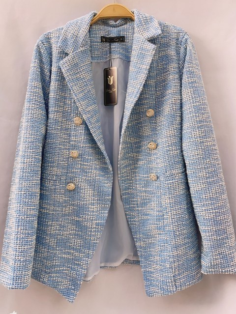 Blazer feminina tweed com forro e botões dourado #tweed