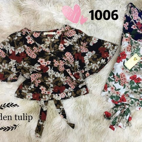 Cropped de poliéster com estampa #1006