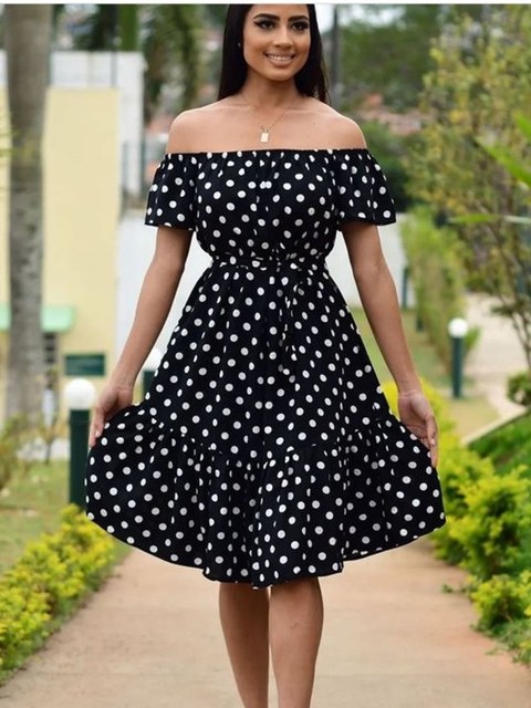 Vestido Feminino ombro a ombro soltinho com cinto
