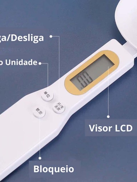 Colher Balança Digital LCD Com Balança Medidora Até 500g Utilidade na Cozinha para Diversos Grãos