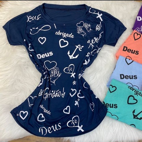 Blusa T-shirt Viscolycra estampas moda Verão