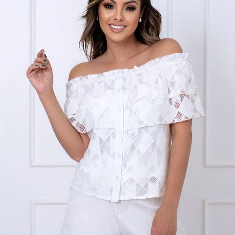 Blusa ciganinha de renta feminina