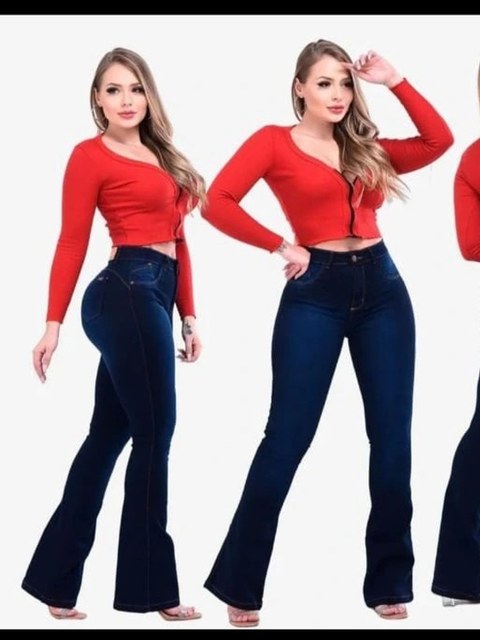 Calça jeans flare escura